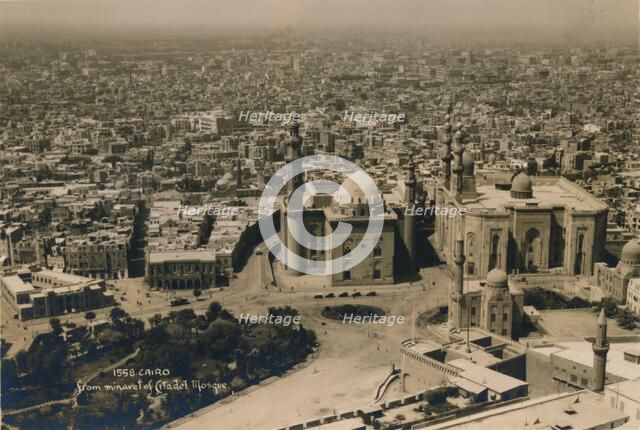 Cairo, from the minaret of Citadel Mosque, 1936. Artist: Unknown