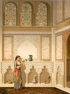 Cairo: Interior of the domestic house of Sidi Youssef Adami, pub. 1877. Creator: Emile Prisse d'Avennes (1807-79)