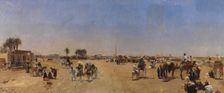 Cairo Seen from the Kasr-el-Nil Bridge, 1881. Creator: Emile Charles Wauters