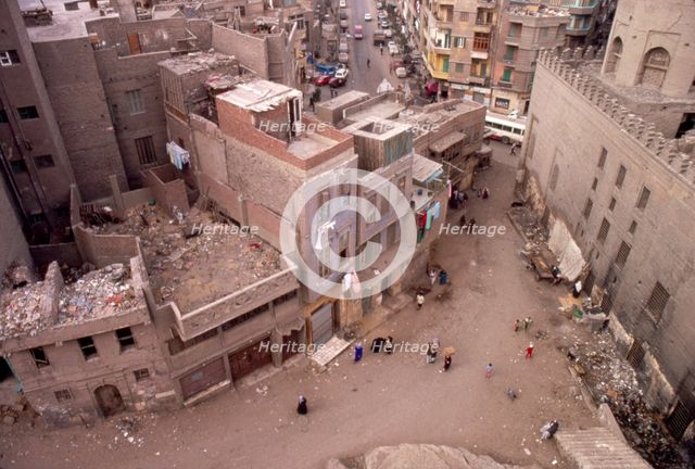Cairo streets seen from roof of the IBN Tulun Mosque, c20th century. Artist: CM Dixon.