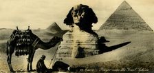Cairo - Prayer near the Great Sphinx c1918-c1939. Creator: Unknown