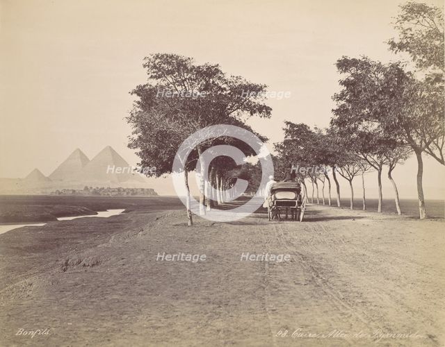 Caire. Allée de Pyramides, ca. 1870. Creator: Felix Bonfils.