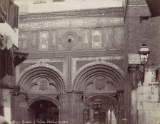 Caire. Mosquée el-Arhar, détails de la porte, 1870s. Creator: Felix Bonfils