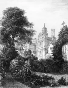 Caius College from the Fellows Gardens c1837. Creator: John Le Keux