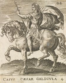 Caius Caesar Galigula from Twelve Caesars on Horseback, ca. 1565-1587., ca. 1565-1587. Creator: Abraham de Bruyn