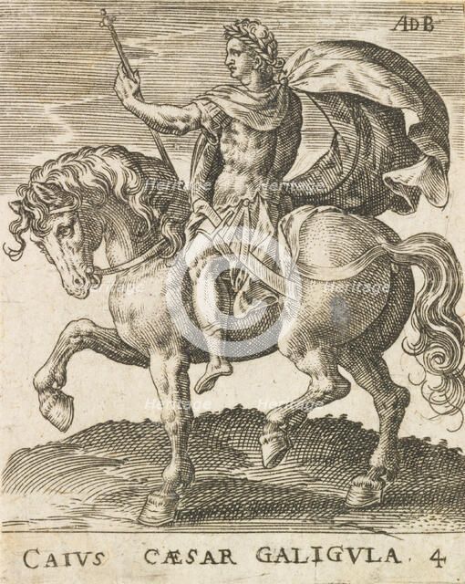 Caius Caesar Galigula from Twelve Caesars on Horseback, ca. 1565-1587., ca. 1565-1587. Creator: Abraham de Bruyn.