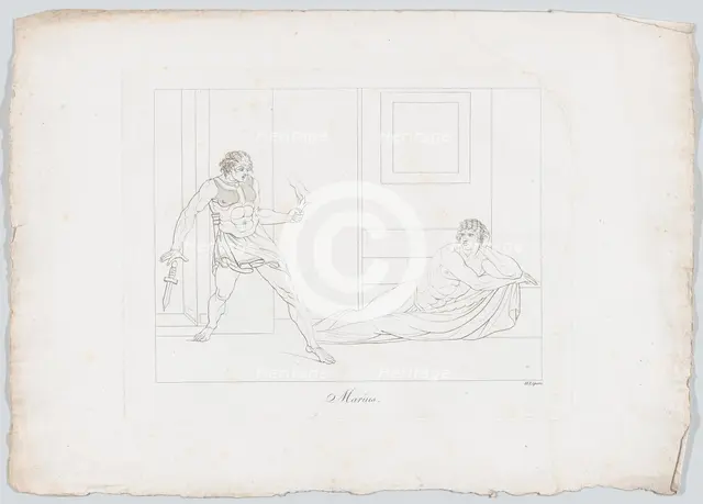 Caius Marius and the Cimbrian Soldier (Plutarch, "Marius," 39; Lucan, "Pharsalia," XI, 75-..., 1806. Creator: Johann Heinrich Lips.