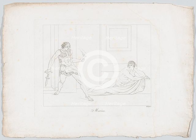 Caius Marius and the Cimbrian Soldier (Plutarch, "Marius," 39; Lucan, "Pharsalia," XI, 75-..., 1806. Creator: Johann Heinrich Lips.