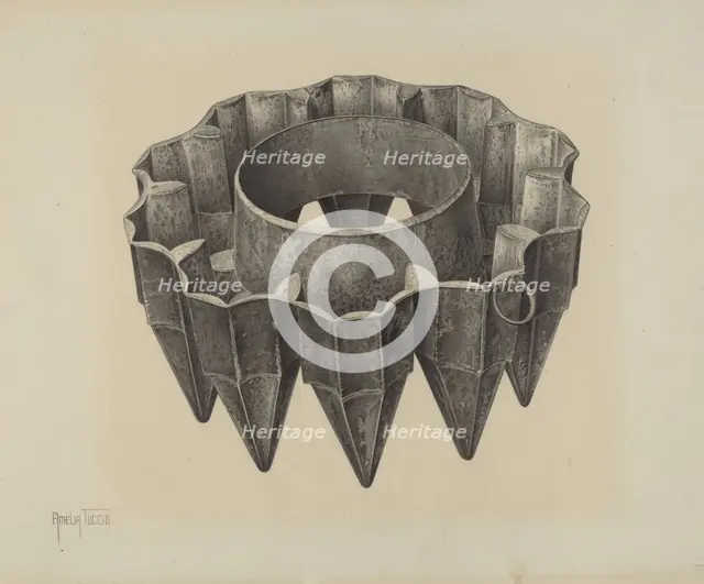 Cake Mold, c. 1941. Creator: Amelia Tuccio.