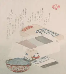 Cakes and Food Made of Seaweed, 19th century. Creator: Kubo Shunman