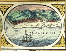 Calcutta, colored engraving from the book Le Theatre du monde or Nouvel Atlas 1645, created,…