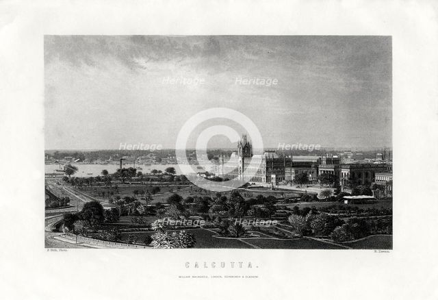 Calcutta, capital of the Indian state of West Bengal, India, 19th century. Artist: R Dawson