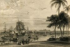 Calcutta, from Garden house reach 1835. Creator: William Daniell