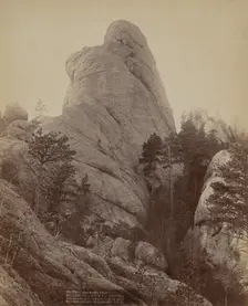 Calamnity [ie Calamity] Peak Near Custer City on B & M R'y Title of Peak from the most noted...1891. Creator: John C. H. Grabill