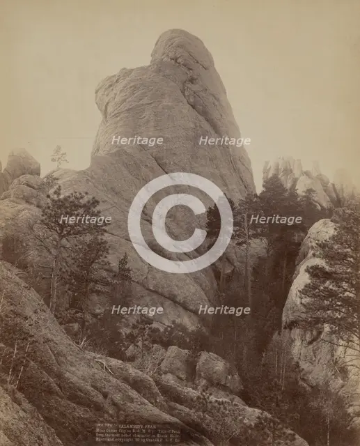 Calamnity [ie Calamity] Peak Near Custer City on B & M R'y Title of Peak from the most noted...1891. Creator: John C. H. Grabill.