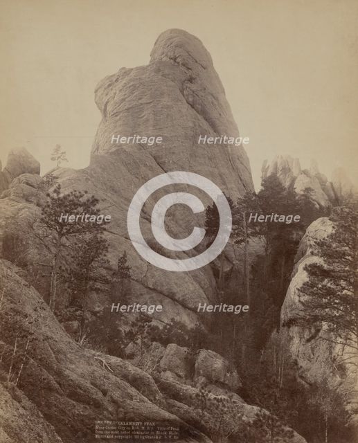 Calamnity [ie Calamity] Peak Near Custer City on B & M R'y Title of Peak from the most noted...1891. Creator: John C. H. Grabill.