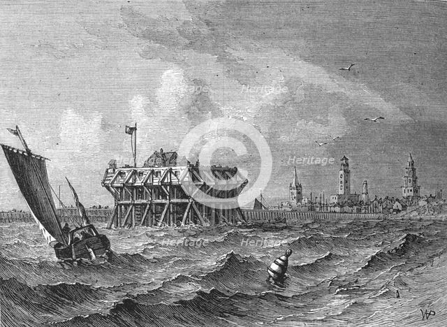 'Calais from the Sea', c1880. Artist: W.P..