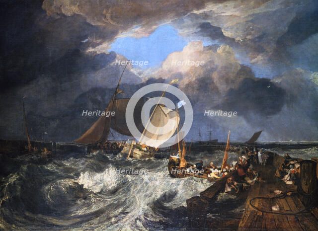 'Calais Pier with French Poissards Preparing for Sea: an English Packet Arriving', 1803. Artist: JMW Turner