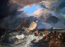 Calais Pier with French Poissards Preparing for Sea: an English Packet Arriving 1803. Artist: JMW Turner