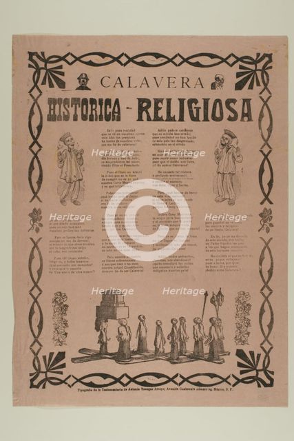 Calavera: Historica-Religiosa (Calavera: Historic-Religious), n.d. Creator: José Guadalupe Posada.
