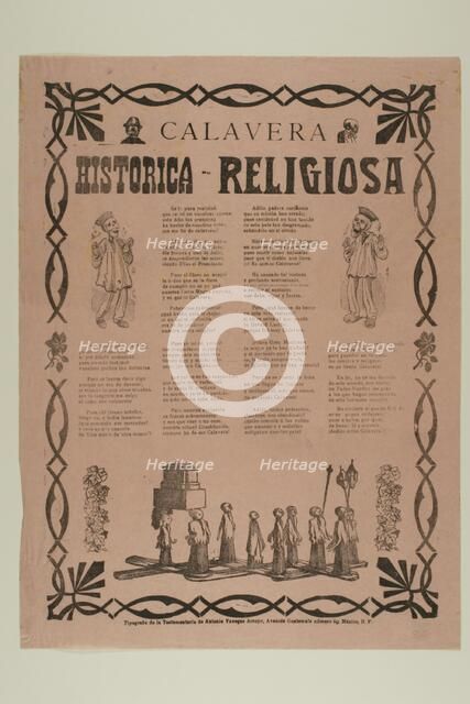 Calavera: Historica-Religiosa (Calavera: Historic-Religious), n.d. Creator: José Guadalupe Posada.