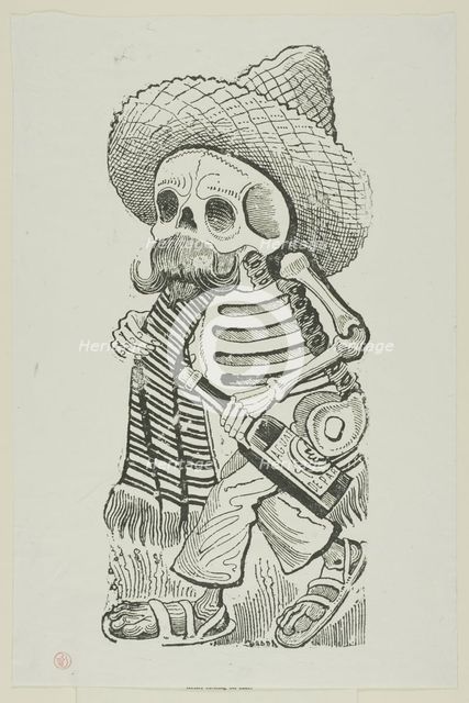 Calavera of Francisco Madero, from Calavera Maderista, printed 1944. Creator: José Guadalupe Posada.