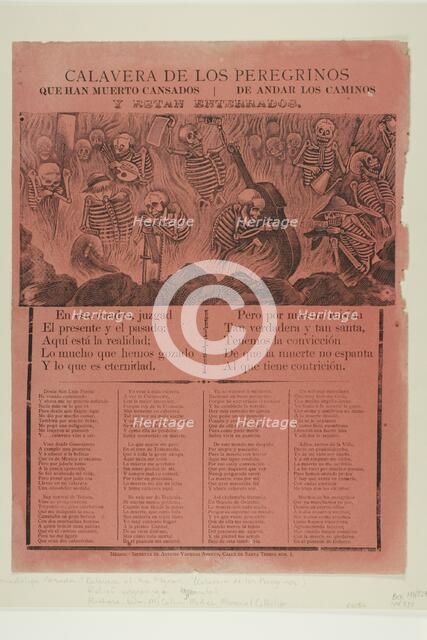 Calavera of the Pilgrims that Have Died Walking the Streets and Are Now at Rest, n.d. Creator: José Guadalupe Posada.