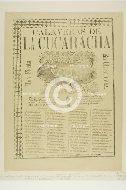 Calaveras of the Cucaracha: A Party in the Afterlife, n.d. Creator: José Guadalupe Posada.