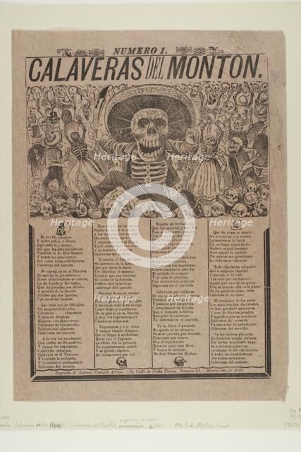 Calaveras of the Masses, no.1, 1910. Creator: José Guadalupe Posada.