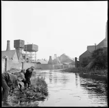 Caldon Canal, Joiner's Square, Hanley, Stoke-on-Trent, Staffordshire, 1965-1968. Creator: Eileen Deste