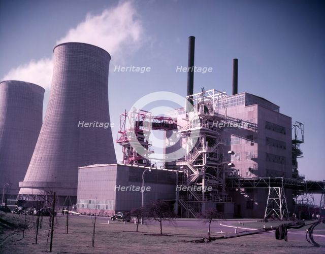 Calder Hall Atomic Power Station exterior, Cumberland, October 1956. Creator: Arthur Charles Kirby Ware.