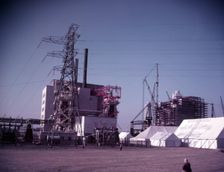 Calder Hall Atomic Power Station exterior, Cumberland, October 1956. Creator: Arthur Charles Kirby Ware