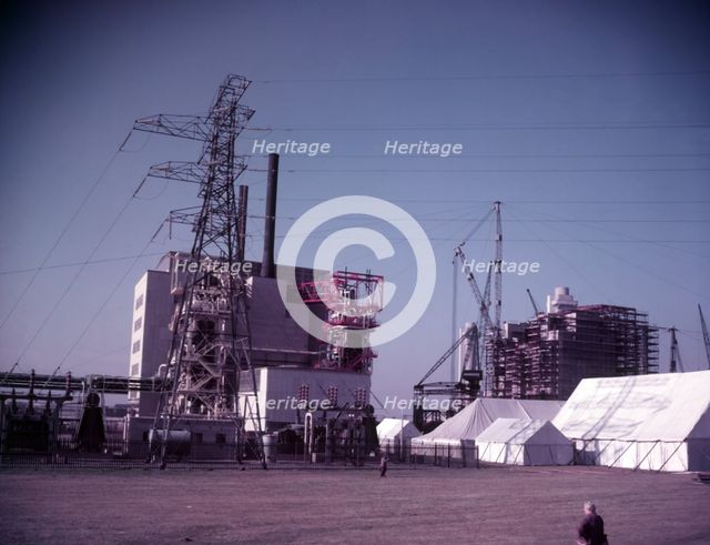 Calder Hall Atomic Power Station exterior, Cumberland, October 1956. Creator: Arthur Charles Kirby Ware.