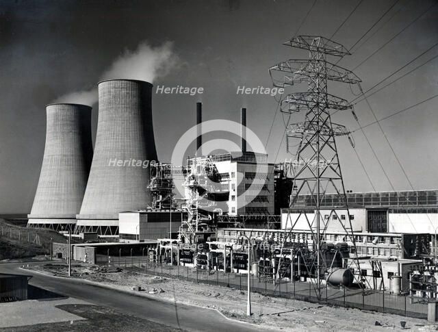 Calder Hall nuclear power station, Cumbria. Artist: UKAEA