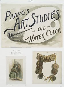 Calendar, Christmas card and poster with the words Prang's art studies for oil and..., c1865 - 1899 Creator: Louis Prang