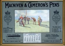 Calendar advertising MacNiven & Cameron's Pens, 1907. Creator: Unknown