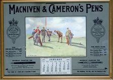 Calendar advertising MacNiven & Cameron's Pens, 1907