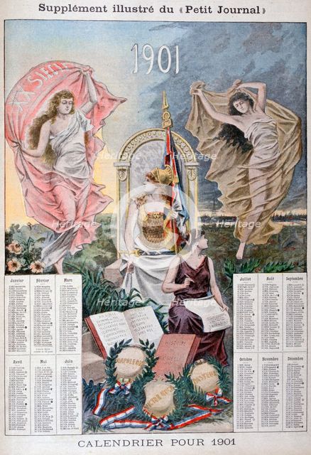 Calendar for 1901. Artist: Unknown