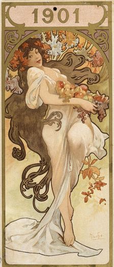 Calendar for the year 1901, c1900. Artist: Alphonse Mucha