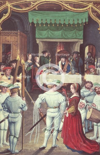 Calendar scene for February: Feasting and dancing, 1520-1530.  Creator: Unknown.