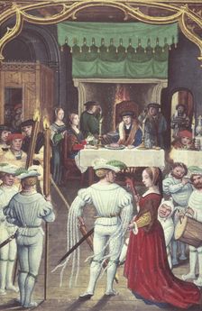 Calendar scene for February: Feasting and dancing, 1520-1530. Creator: Unknown