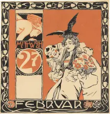 Calendar sheet: Wednesday 27th February. Creator: Moser, Koloman (1868-1918)