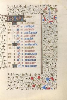 Calendar Page; Book of Hours, about 1415-1420. Creator: Unknown