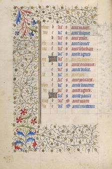 Calendar Page; Book of Hours, about 1415-1420. Creator: Unknown