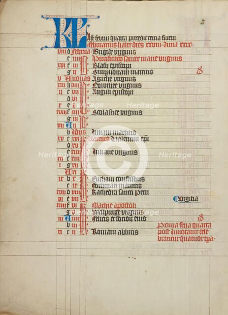Calendar Page; Collegium Ducale, about 1420-1430. Creator: Unknown.