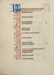 Calendar Page; Collegium Ducale, about 1420-1430. Creator: Unknown