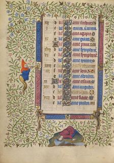 Calendar Page for August continued; Book of Hours, about 1410. Creator: Unknown