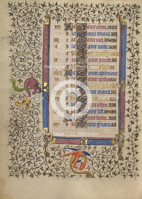 Calendar Page for July continued; Book of Hours, about 1410. Creator: Unknown.