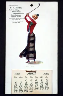 Calendar with golfing theme, American, 1902. Creator: Unknown