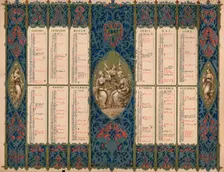 Calendar with saints days and royal birthdays, 1847. Creator: M & N Hanhart